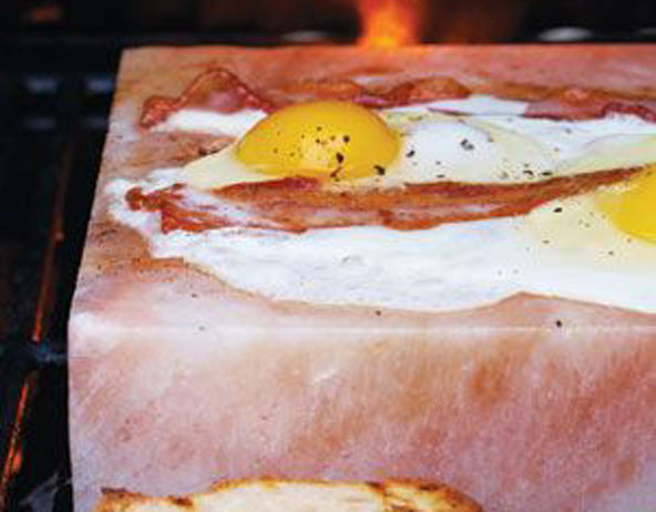 Himalayan Salt Block Recipe for Grill-Fried Bacon and Eggs